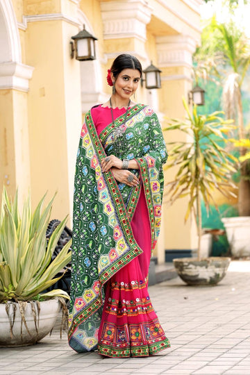 Ethnic Motifs Zari Woven Design Banarasi Saree